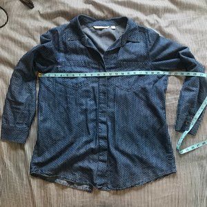 Women's Denim Polka Dot Shirt - Lauren Conrad - Lg